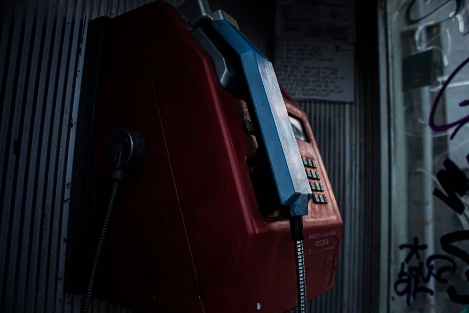 Close-up of a payphone handset, illustrative of inmate phone calls
